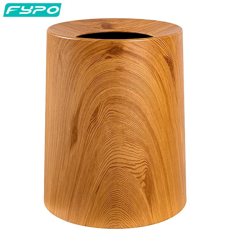 

Waste Bins Retro Style Plastic Trash Can Mimetic Wood Grain Garbage Bin Household Toilet Paper Basket Kitchen Bathroom Bin Waste