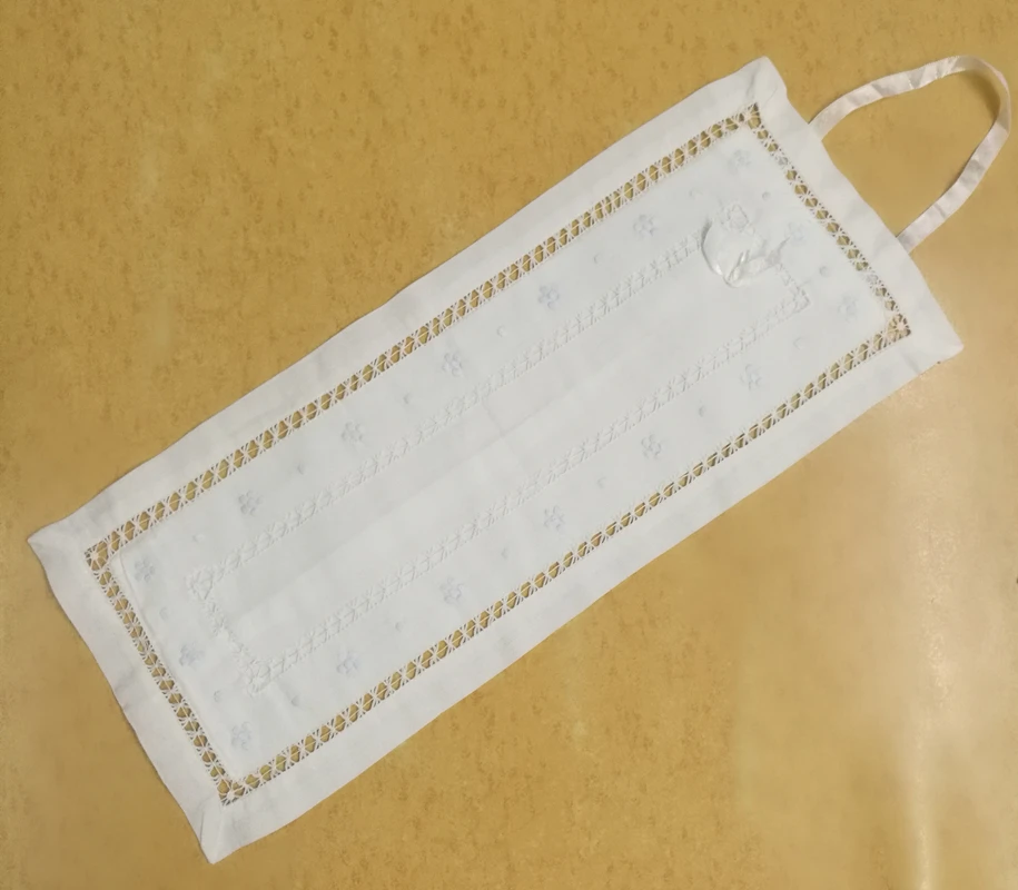 Cubierta de papel higiénico de lino doble con flores bordadas, Blanca, a la moda, 7x17 \