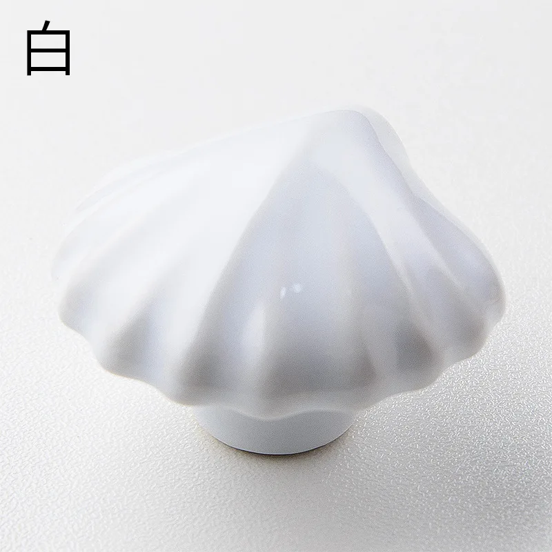 Knobs and Handles Ceramic Handle Ocean Creative Simple Modern Color Ceramic Shell Handle Cabinet Door Drawer Cabinet