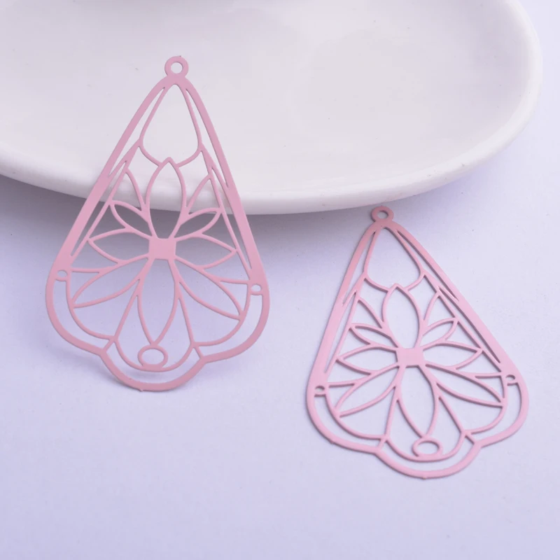 30 Stück AB6265 30*50mm Filigrane Blumenanhänger DIY Ohrring Anhänger Hängender Schmuck Dekoration – Detail 3