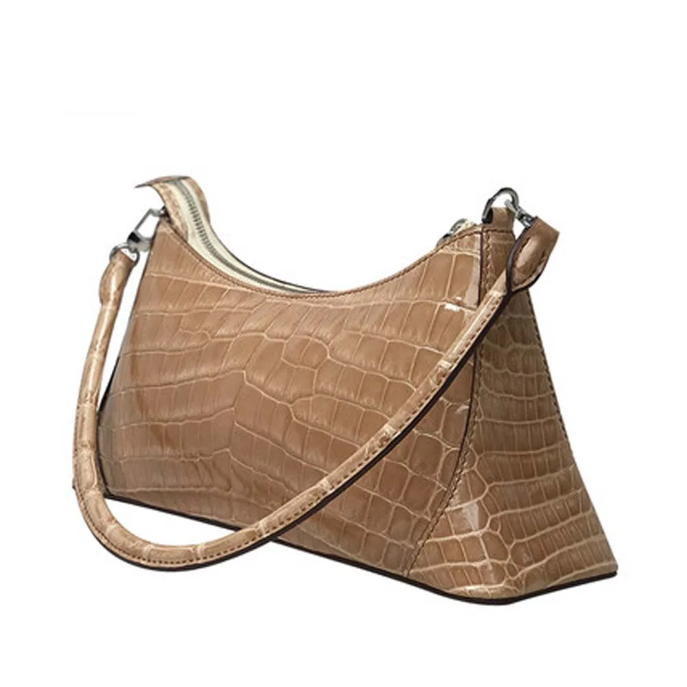 yongliang  new  Axillary package  crocodile bag highlights  Bright skin  Female bag  fashion  crocodile leather  female  handbag