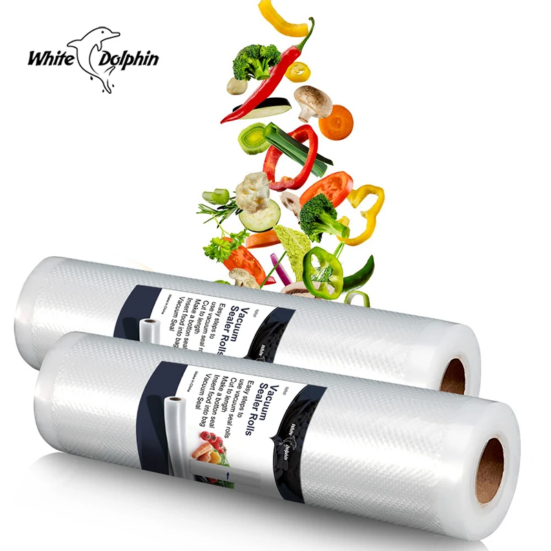 ماكينة تعبئة وتغليف وتفريغ الهواء للأغراض المنزلية بقدرة 220 فولت ماكينة حفظ الطعام الطازج مزودة بثلاث لفات أكياس تخزين