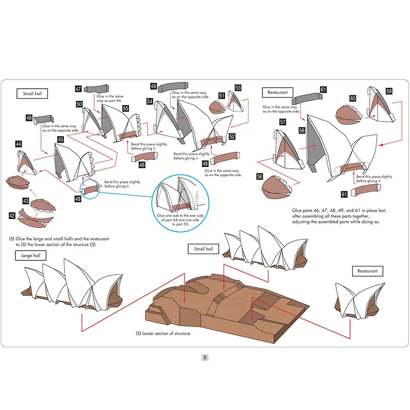 Australia Opera w Sydney Mini 3D papierowy Model dom Papercraft sztuka DIY Origami budynek nastolatek dorosły Handmade zabawki wykonane ręcznie QD-192