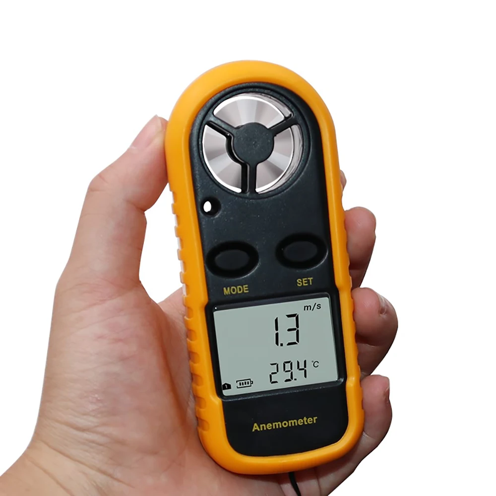 

Mini Digital Anemometer LCD Handheld Air Flow Tester Wind Speed Meter Air Anemometer Measuring Wind Speed Temperature Gauge