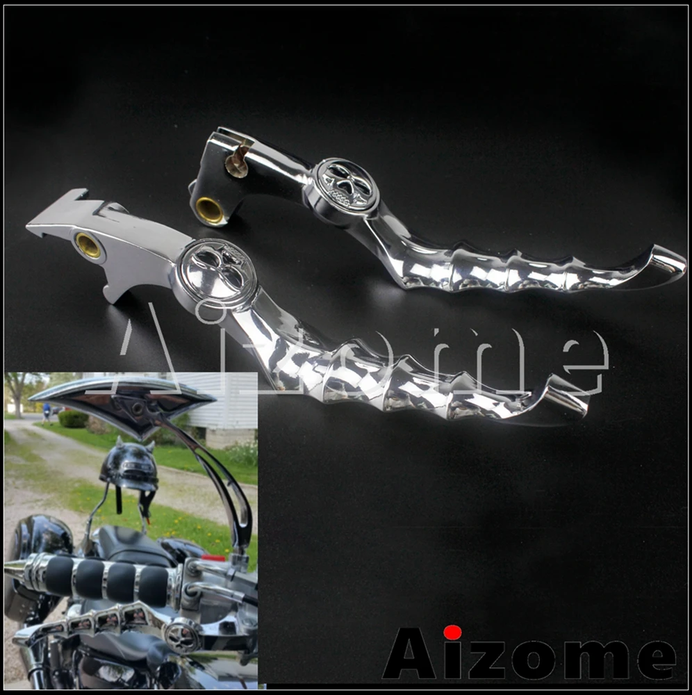 Motorcycle Aluminum Brake Clutch Skull Skeleton Handle Levers For Honda VT VTX VF CB 600 750 1100 1300 VT600C Shadow Aero CB750