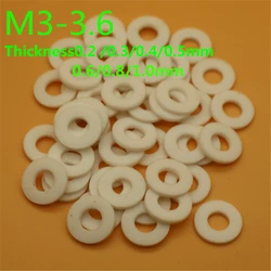 100pcs M3-M3.6 PTFE Washer High Temperature M3 PTFE Washer Gasket 0.2/0.3/0.4/0.5/0.6/0.8/1mm Thickness
