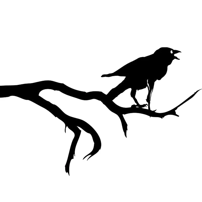 15*9.6cm CAR - Crow on Branch - Raven - Vinyl Car Decal Sticker Cute And Interesting Fashion Sticker Decals