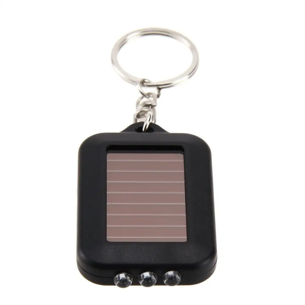 Solar Panel Electric Torch Key Chain Multi Tool Solar Energy Light 3 LED With Key Chain MiniLED LightingOutdoor Tools