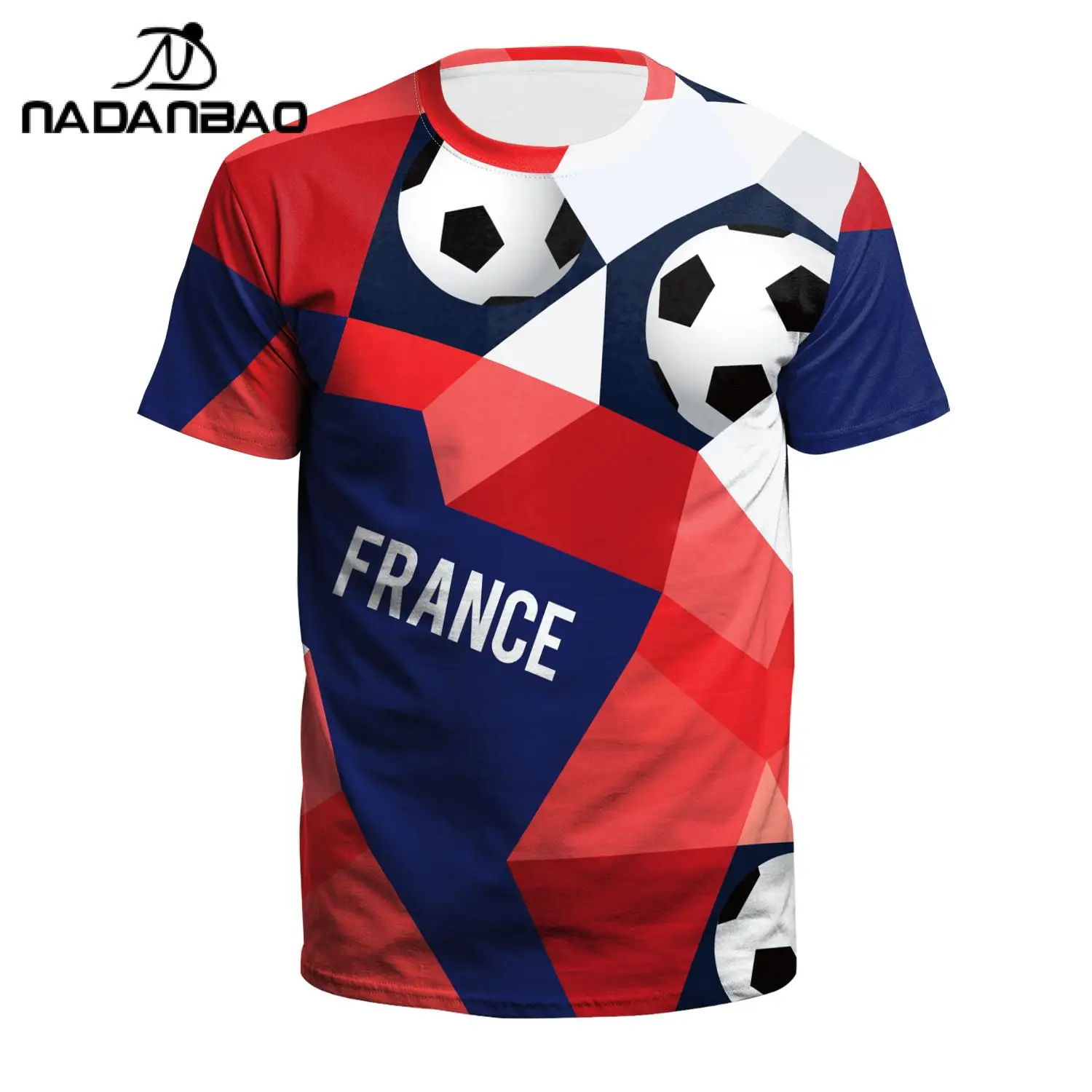 NADANBAO Summer New Mens T Shirts Oversized Football Team Clothes Print T-Shirts Adult Short Sleeve Soccer Jersey