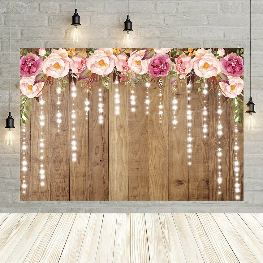 

Фон для фотосъемки Avezano с изображением коричневой деревянной доски розового цветка с блестками светильник лый фон для детского дня рождения фотостудия для фотосъемки