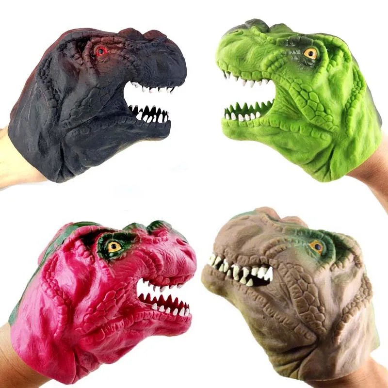 

10Pcs Soft TPR Simulation Tyrannosaurus Dinosaur Head Model Glove Toy Dinosaur High Flexibility Interactive Puppet Teaching Tool