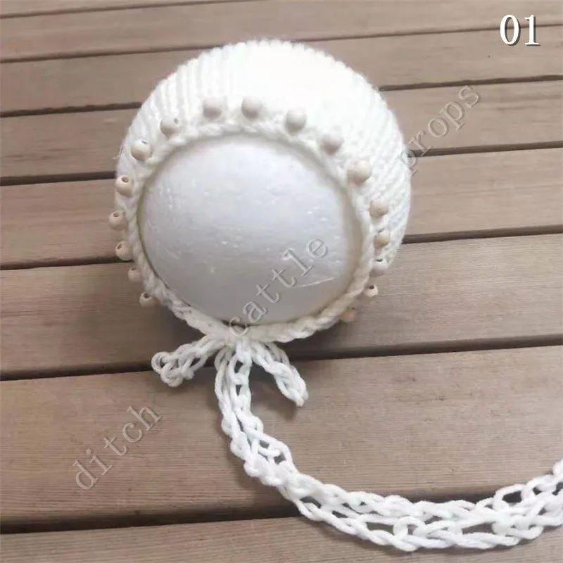

Baby Photography Clothing Newborn Photography Props Handcraft Baby Hand Knit Milk Cotton Thick Bonnet Hat