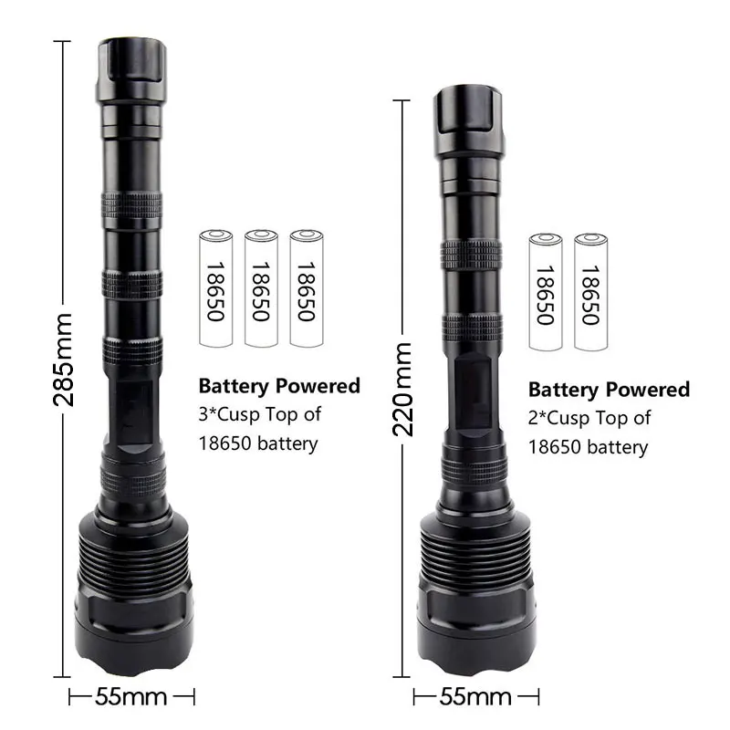 TMWT Strong beam Ultraviolet Light Torch Lamp Powerful 3LED UV Flashlight 395nm 365NM 18650 Matt Black Tactical Lanter