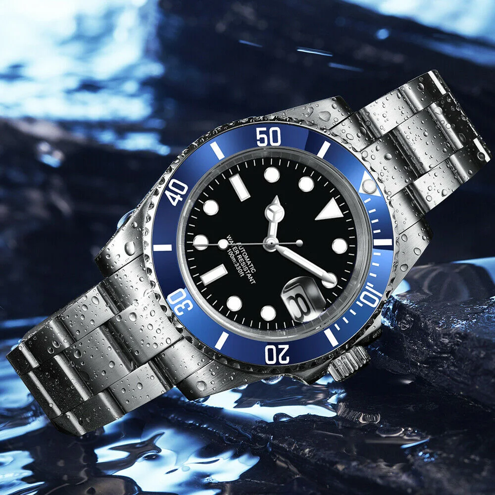 Custom Men Luxury NH35 Watch Mechanical Automatic Wristwatch 10Bars Luminous Ceramic Date Sapphire corgeut Watches reloj hombre