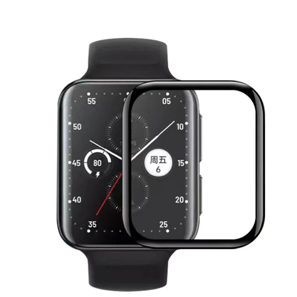 Película protetora macia com borda curvada 3d, para relógio oppo 41mm/watch2 42mm/watch 2 46mm, protetor de tela de cobertura completa para smartwatch