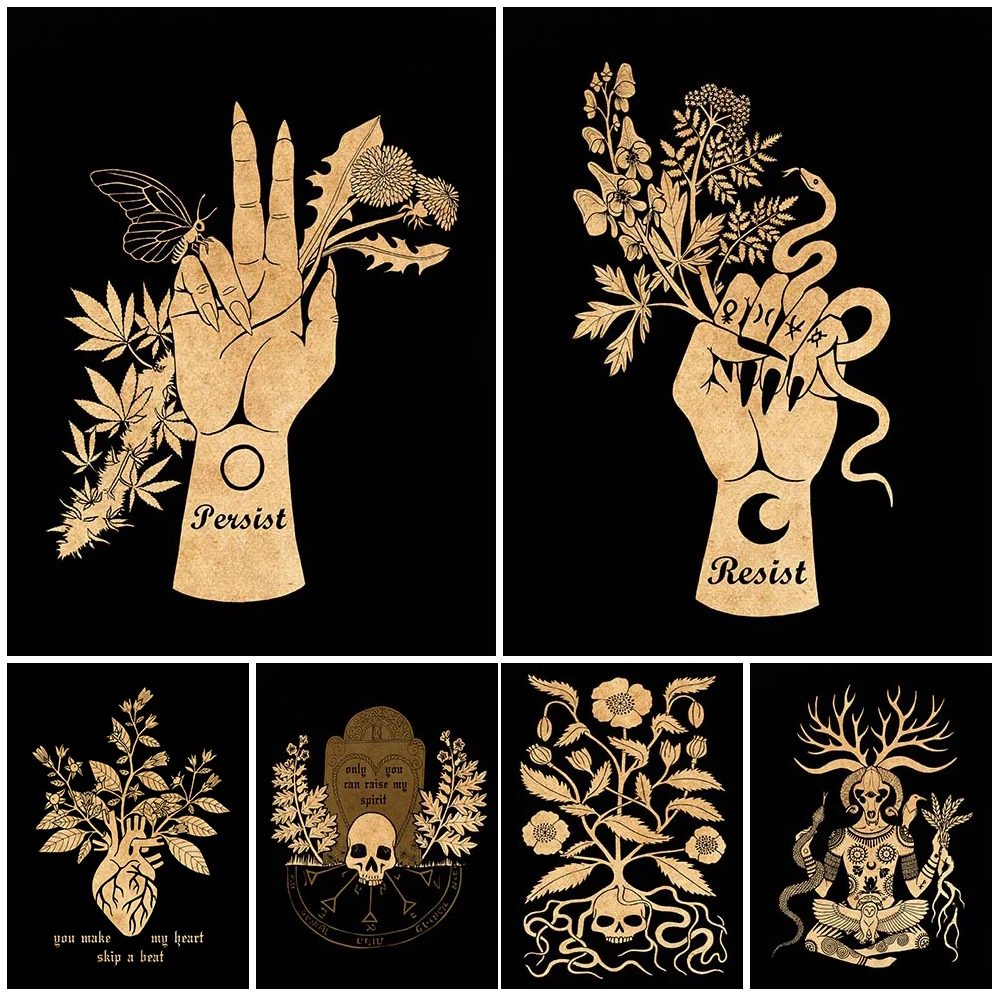 

Keep Wild Marijuana Plants And Witches Psychedelic Art Posters And Prints Home Decoration Wall Art Canvas Painting Unframed