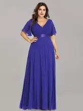 2024 Plus Size Elegant V Neck Evening Dress #3
