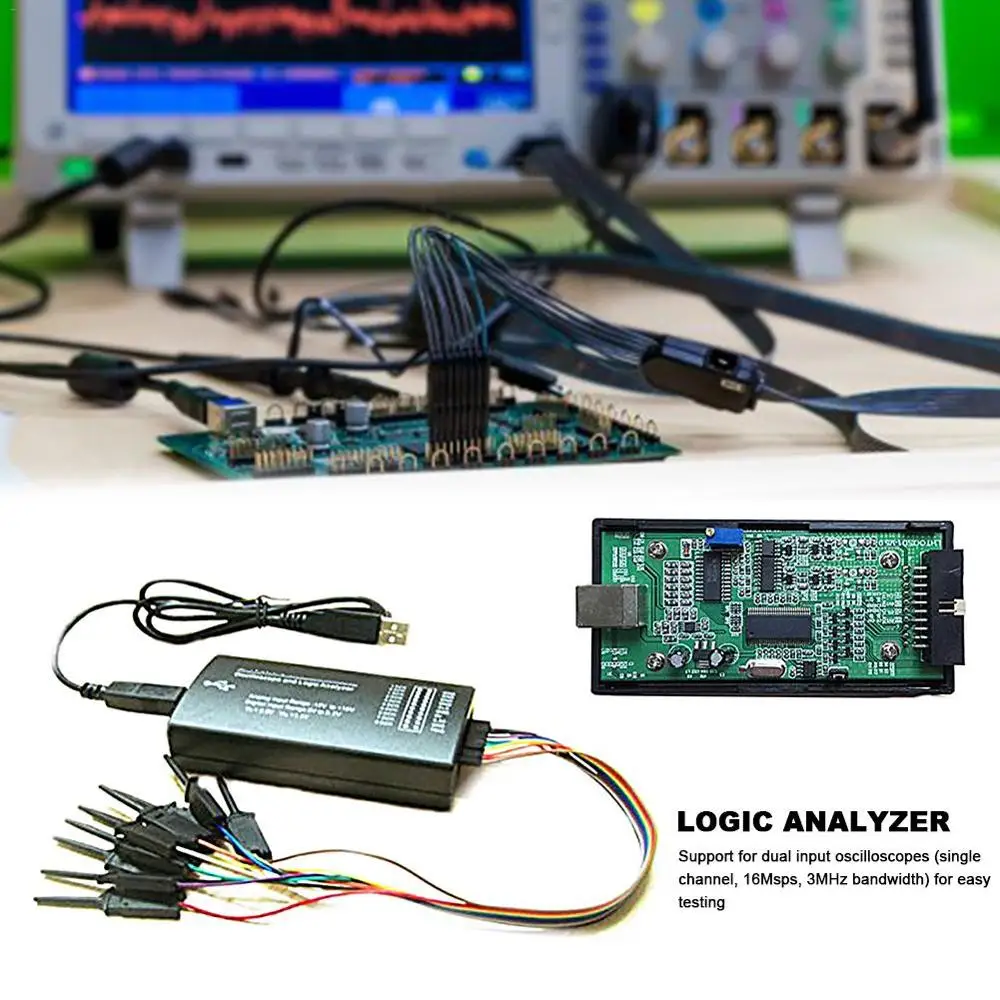 LHT00SU1 Virtual Oscilloscope Logic Analyzer Multifunctional Full-featured Signal Generator with 16MHz Max Sampling Rate