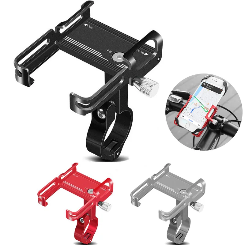 

Aluminum Alloy Bike Phone Holder Motorcycle Bicycle Phone Holder Handlebar Bike Phone Stand Mount for 3.5" to 7" Smartphone GPS