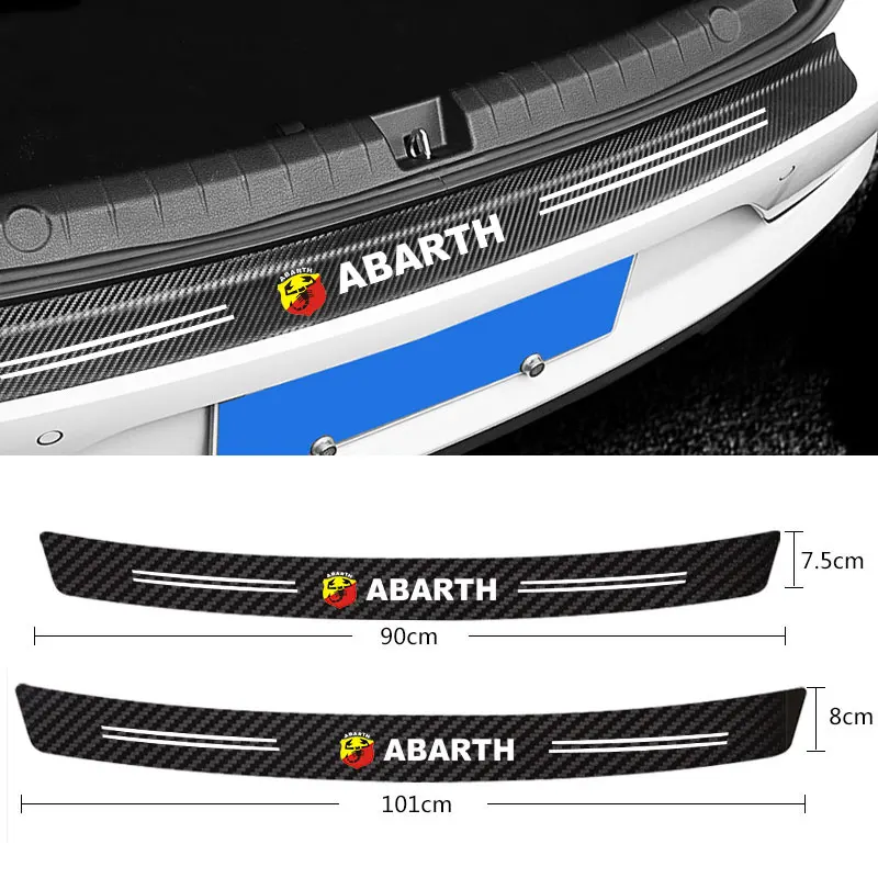 Carbon Fiber Car Trunk Rear Bumper Protector Sticker For Abarth 500 595 Tapis Simbolo Tshirt Auto Accessories 2020 2021 2022