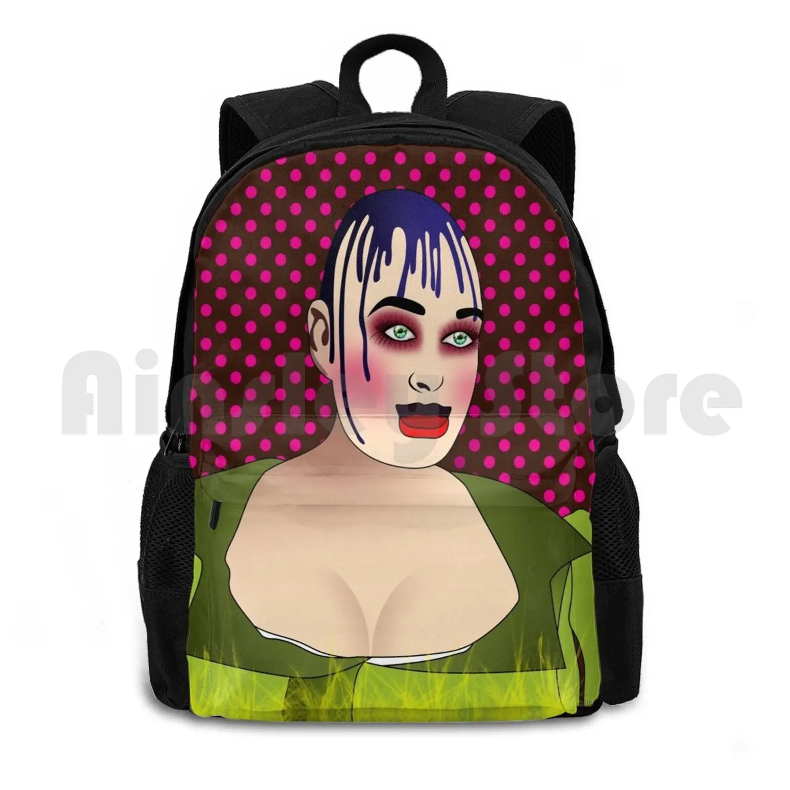 

Leigh Bowery Outdoor Hiking Backpack Waterproof Camping Travel Leigh Bowery Cool Fun Famous Up Colors Boy George Comics Fashion