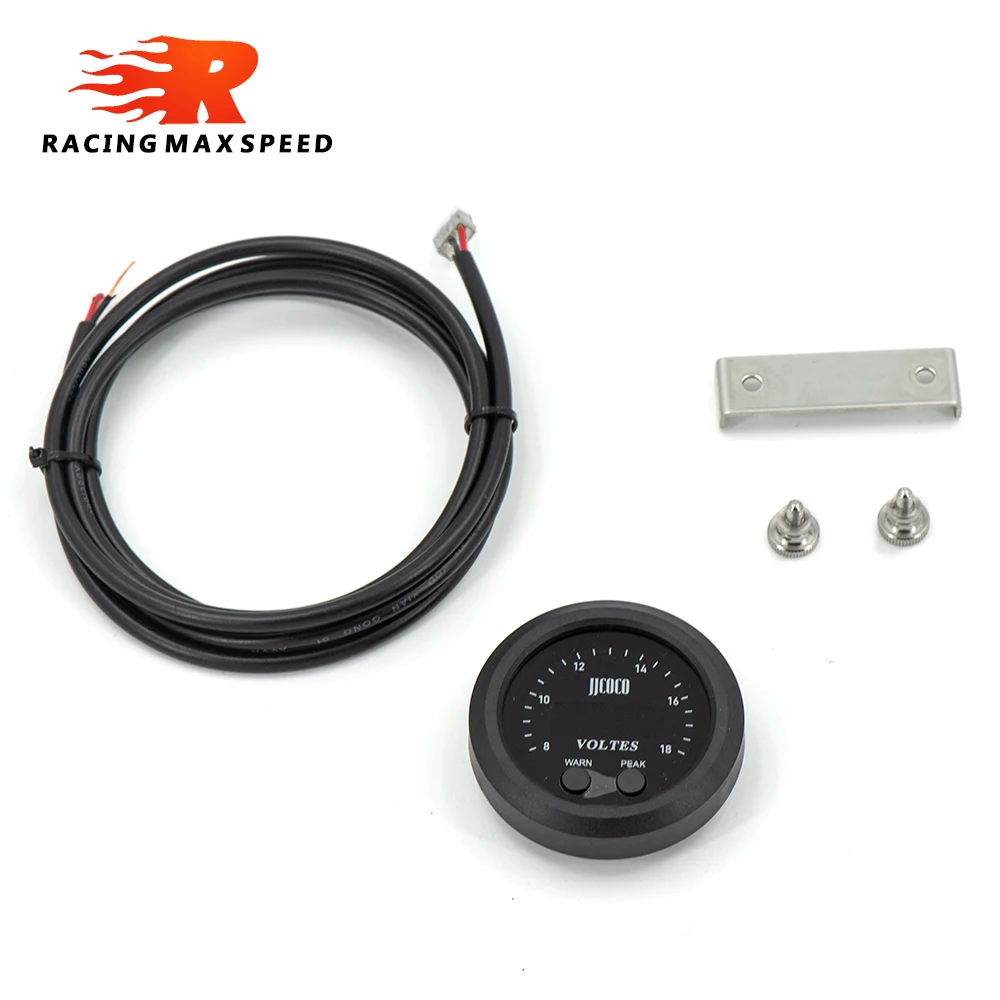 

52MM S-Series Volts Gauge Voltmeter Ultra-Thin Round with Red Light LED Display Motors Car Accessories