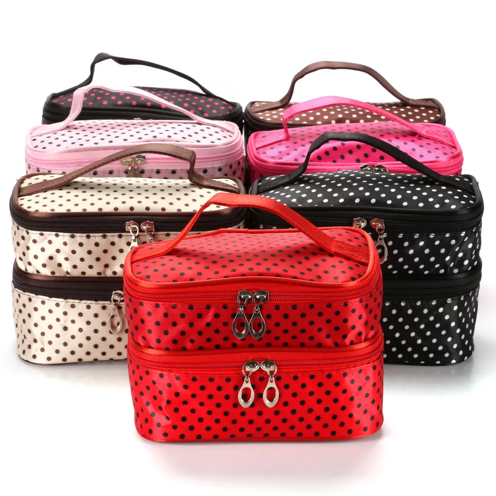 Cosmetic Bag Necessaire Travel Organizer New Double Layer Make Up Box Large Waterproof Pouch Case Toiletry Kit Wash Toilet Bag