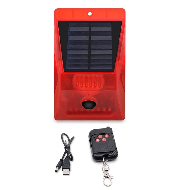 Wolf-Guard 2 In 1 Solar Alarm PIR Detector 129dB 8 LEDs Outdoor Waterproof Siren Home Security Wireless Sensor Remote Control