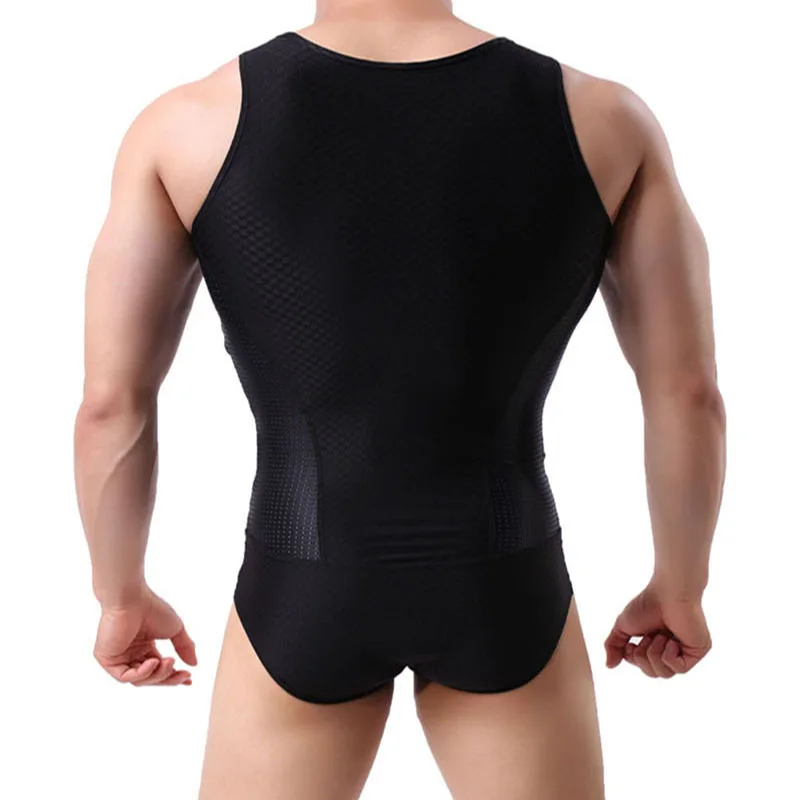 Faja Hombre Slimming Underwear Fitness Men Corset Shirt Undershirt Body Shaper Bodysuit Wrestling Singlet Men Roupas Masculinas