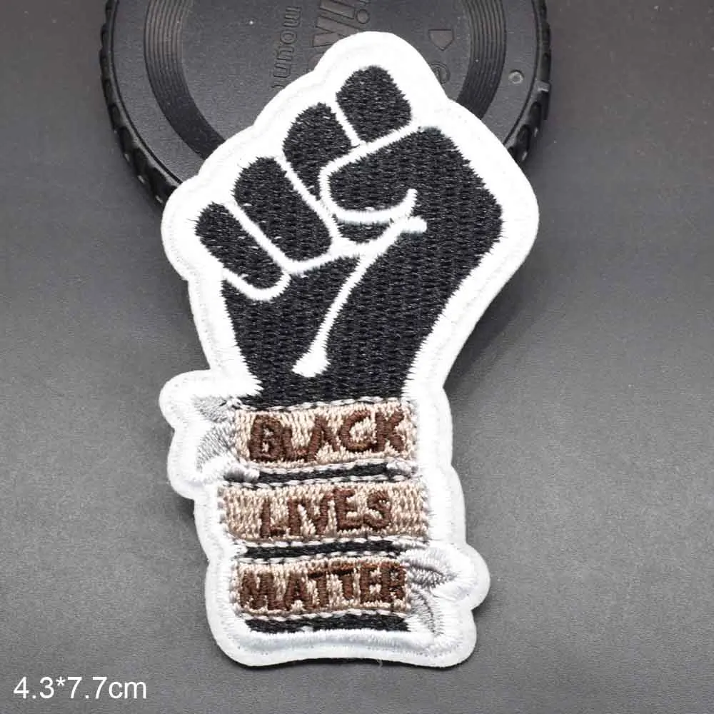 Black Lives Matter Fist I can't Breathe George Floyd System No Racism Iron On Embroidered Clothes Patches For Clothing