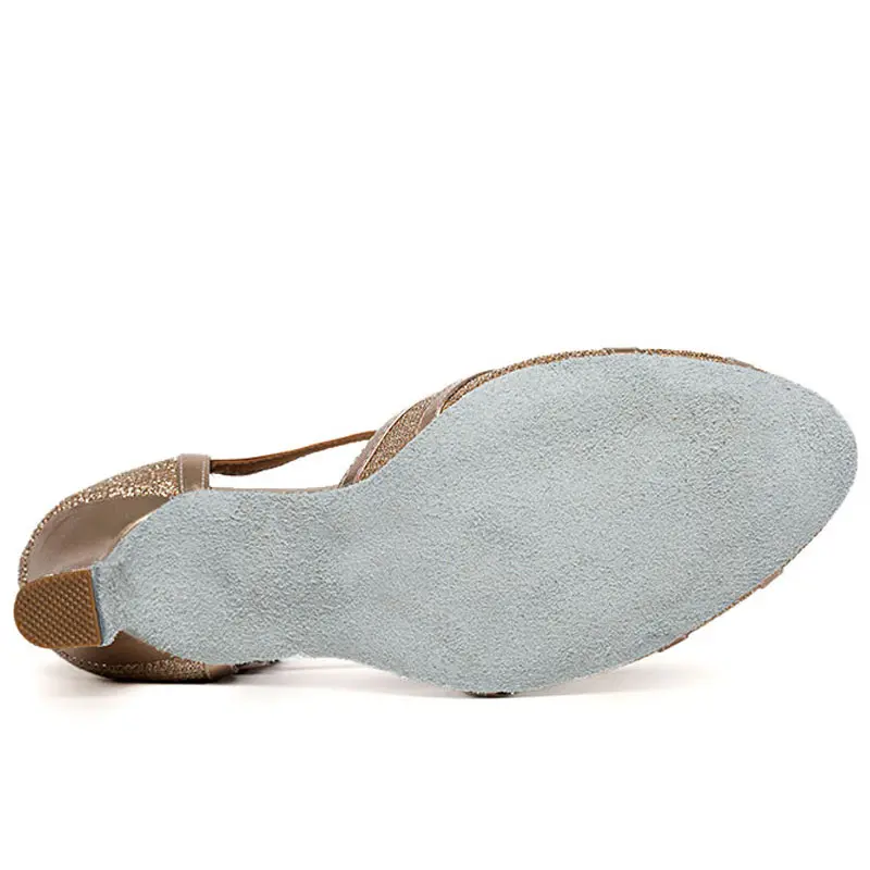 Zapatos de baile de Salsa para mujer, zapatos de baile latino con purpurina, Punta cerrada, tacones altos de 5cm y 7cm, zapatos de baile de Tango de