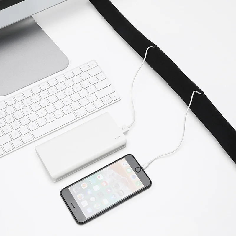 Neoprene Cable Cover Data Line Organizer Cord Storing Hiding Cable Sleeve Velcro Wire Cover Wire For Tv Computer Finishing Bjs