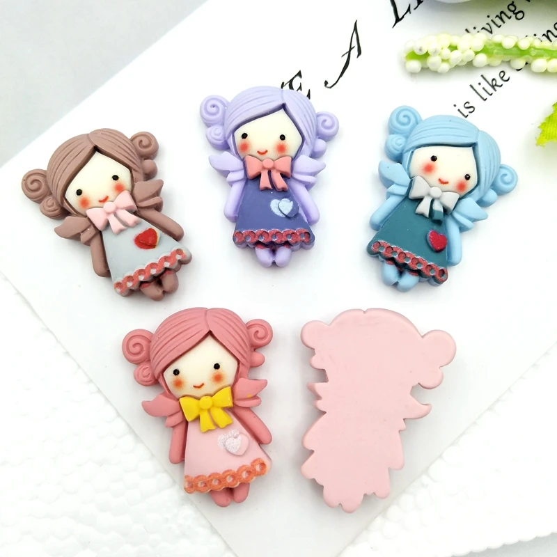 10Pcs Cartoon Girls Kawaii Flatback Resin Princess DIY Embellishments for Hair Bows Scrapbooking