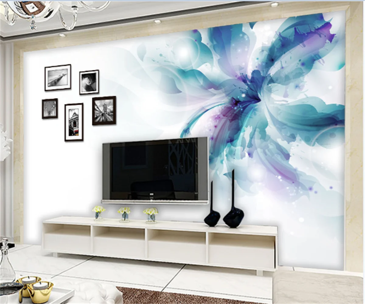 

Professional custom hotel modern simple and beautiful flower photo frame art background wall stickers wallpaper mural