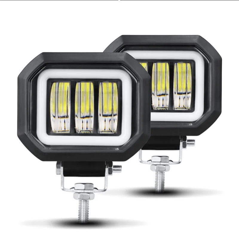 Luz Led de trabajo de 5 pulgadas con lente 6D, haz de luz de inundación blanco de 30W, 12V, 24V, 6000K para motocicleta, SUV, coche, 4x4, camión, todoterreno, luces de conducción de 5"
