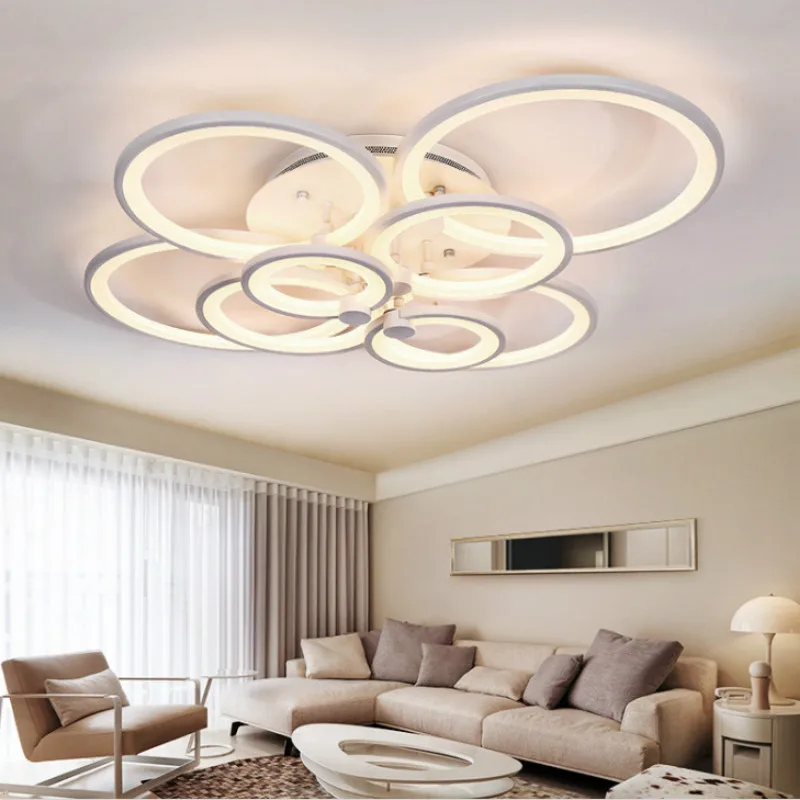 

Gold White Modern LED Chandelier Lighting For Living Study Room Dimmable Indoor Lamps Parlor Foyer Luminaire