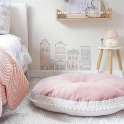 Nordic Round Cushion Pad Home Decor Seat Cushion Kids Cushions Stuffed Thick Cotton Play Pad Mat Baby Room Ornament Gifts 80cm