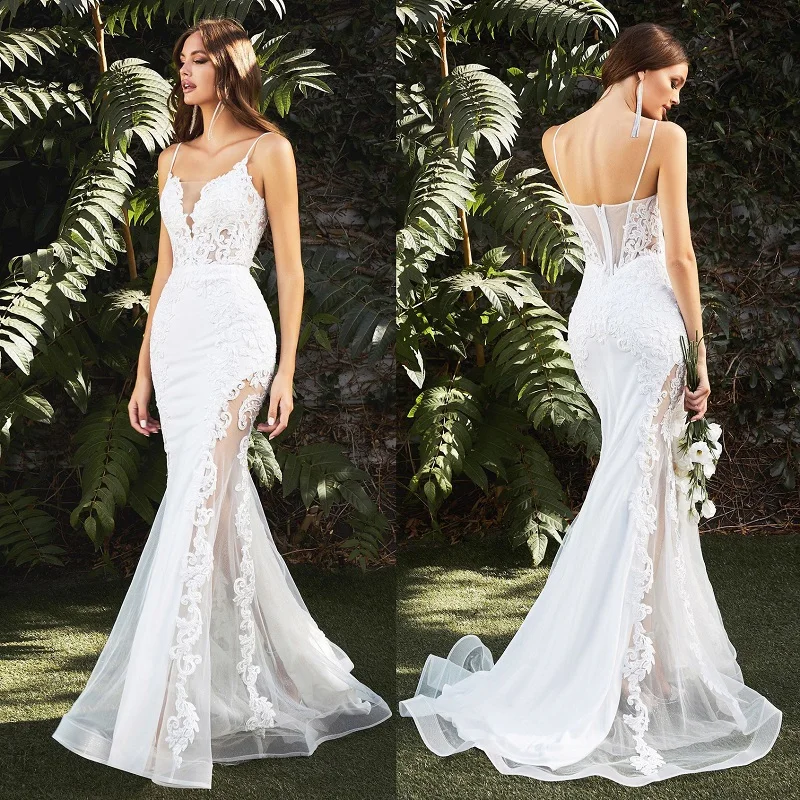 

Sexy Wedding Dress for Women Mermaid Lace Appliques Strapless Backless Boho Bridal Gowns Country Bride Dresses Vestido De Noiva