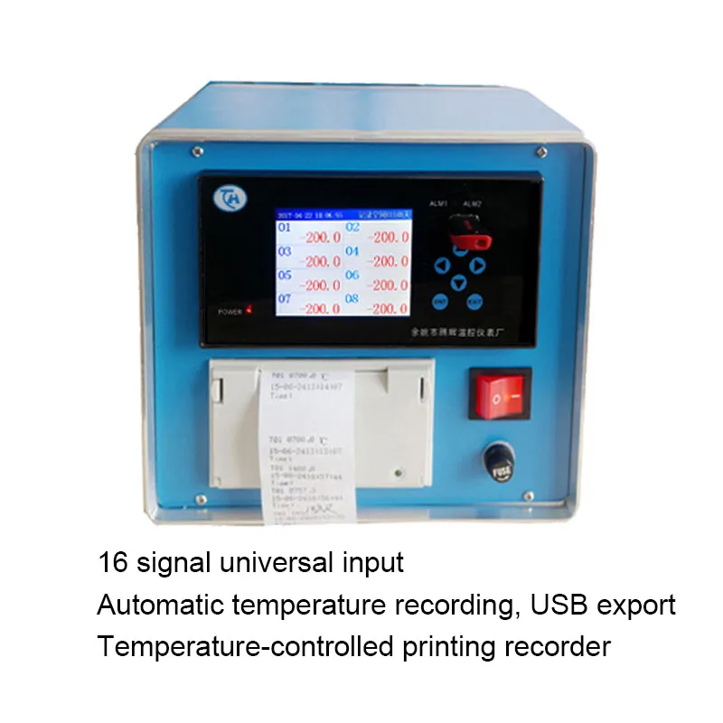 16-channel Temperature Print Recorder, Industrial Multi-channel Paper Recorder, USB Output Temperature Tester