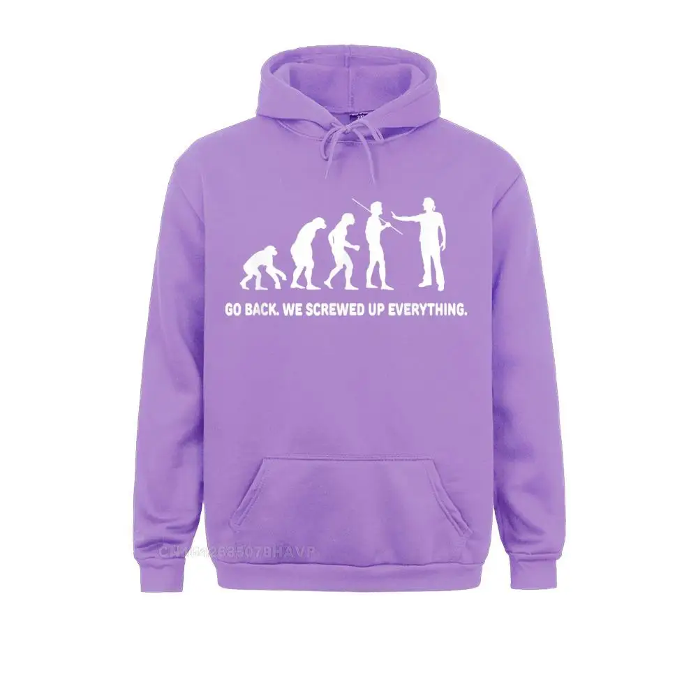 Evolution - Go Back We Screwed Up Everything Hoodie Sweatshirts For Men Design Harajuku Hoodies Men Discount Sportswears