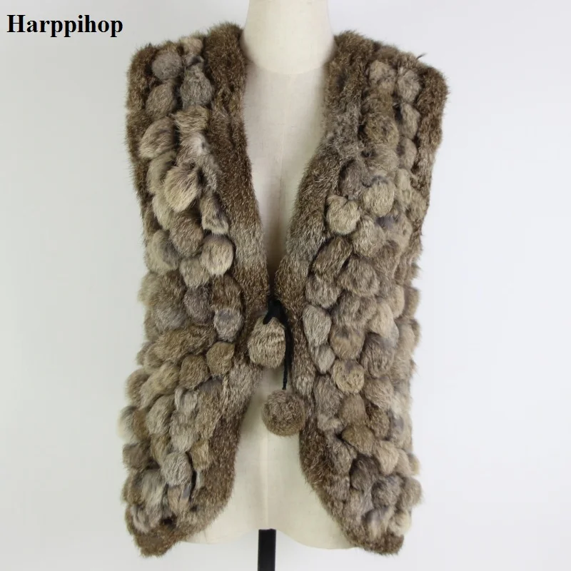 autumn and winter warm real rabbit fur vest women\'s Europe style fur weaving vest raccoon fur sheep fur vest eight style