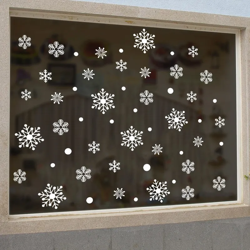 Merry Christmas Snowflake Window Decalque De Vidro, Adesivo Eletrostático, Ano Novo, Kids Room, Adesivos De Parede, Decalques De Casa