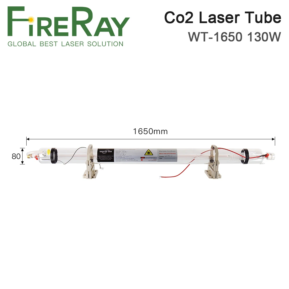 FireRay Co2 Laser Tube WT1650 130W Laser Glass Tube Length 1650mm Dia.80mm use for Co2 Laser Cutting Engraving Machine