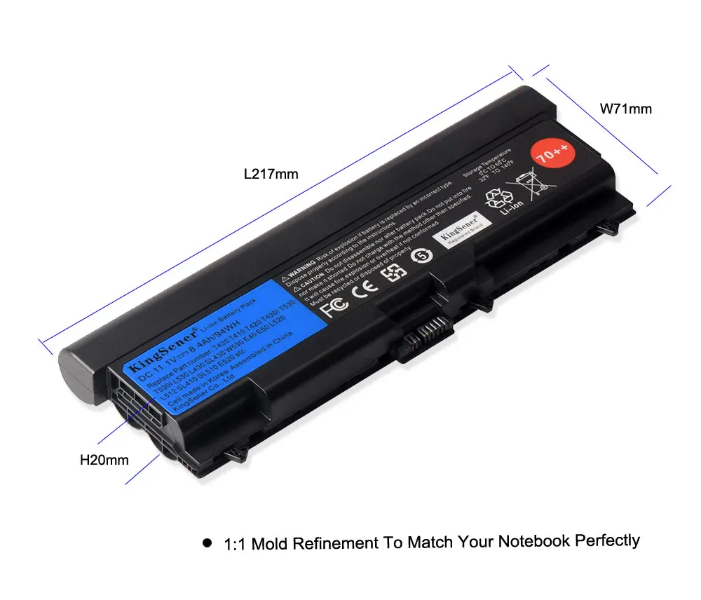 KingSener-Batería de 11,1 V para ordenador portátil, 8400mAh, para Lenovo ThinkPad T430, T430I, L430, SL430, SL530, T530, T530I, L530, W530, 45N1011, 45N1010