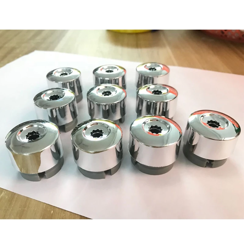 10pcs 7L6 601 173A 2ZZ Chrome Wheel Lug Bolt Nut Cap Cover ABS plastic with triple chrome finish For VW Touareg 2004-2014