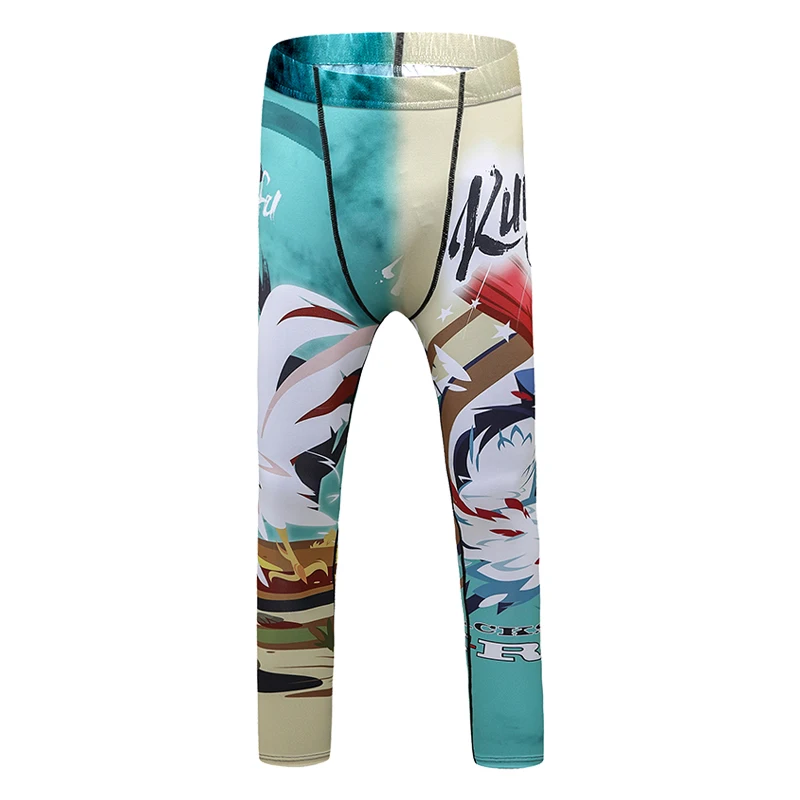 Cody Lundin Children Sublimation Printed Compression Leggings Jogging  Kid Boy Tight Jiu Jitsu BJJ  Grappling  Base Layer Pants