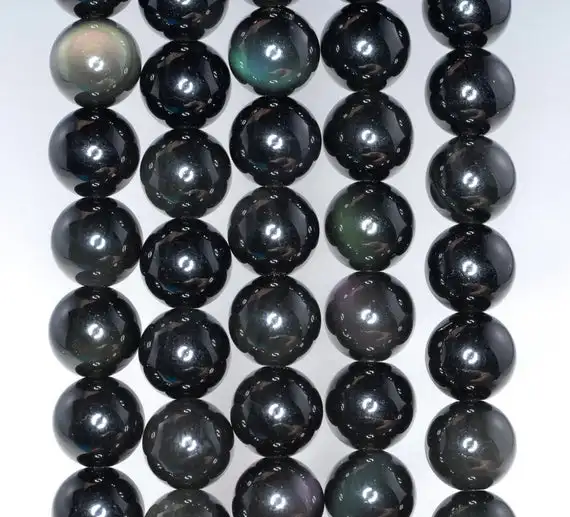 Wholesale Genuine Rainbow Obsidian 4mm 6mm 8mm 10mm12mm Round Gem Stone Loose Beads for jewelry,1 of 15