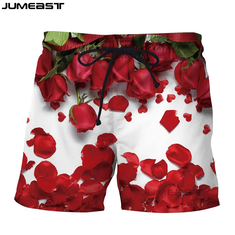 

Jumeast Men Women 3D Beautiful Flowers Oversized Streetwear Board Shorts Fashion Summer Beach Casual Sweatpants Short Pants