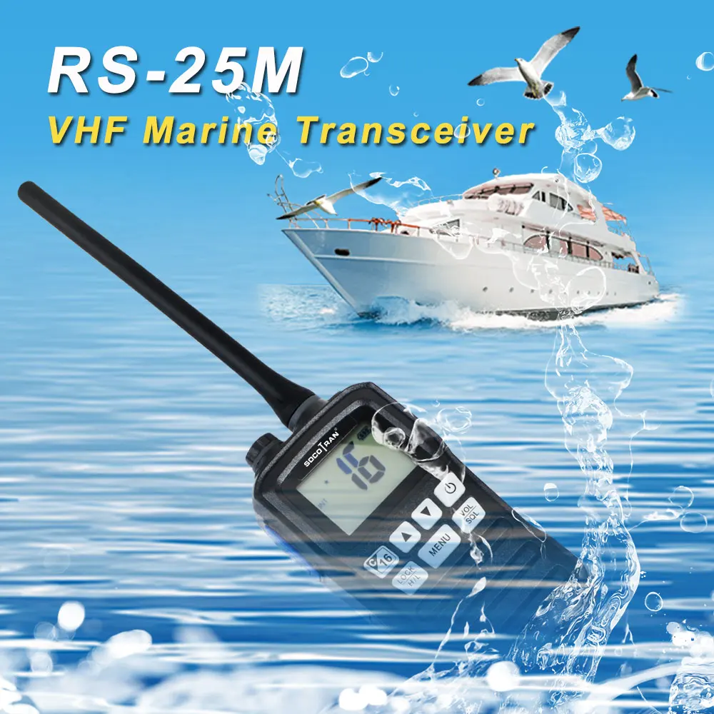 Imagem -02 - Socotran-rádio Portátil em Dois Sentidos Walkie Talkie Marinho Impermeável Ipx7 Vhf Eua Can Channel Group Rs25m 2.000mhz