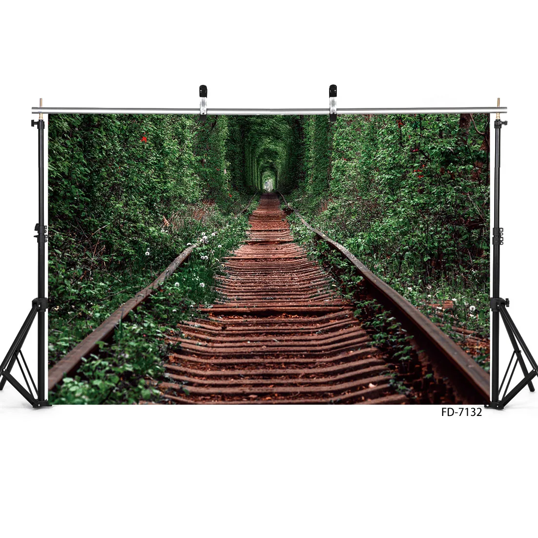 Spring Railway Tree Tunnel Photography Backgrounds Vinyl Photocall Backdrops for Chirdren Baby Portrait Photoshoot Photo Studio